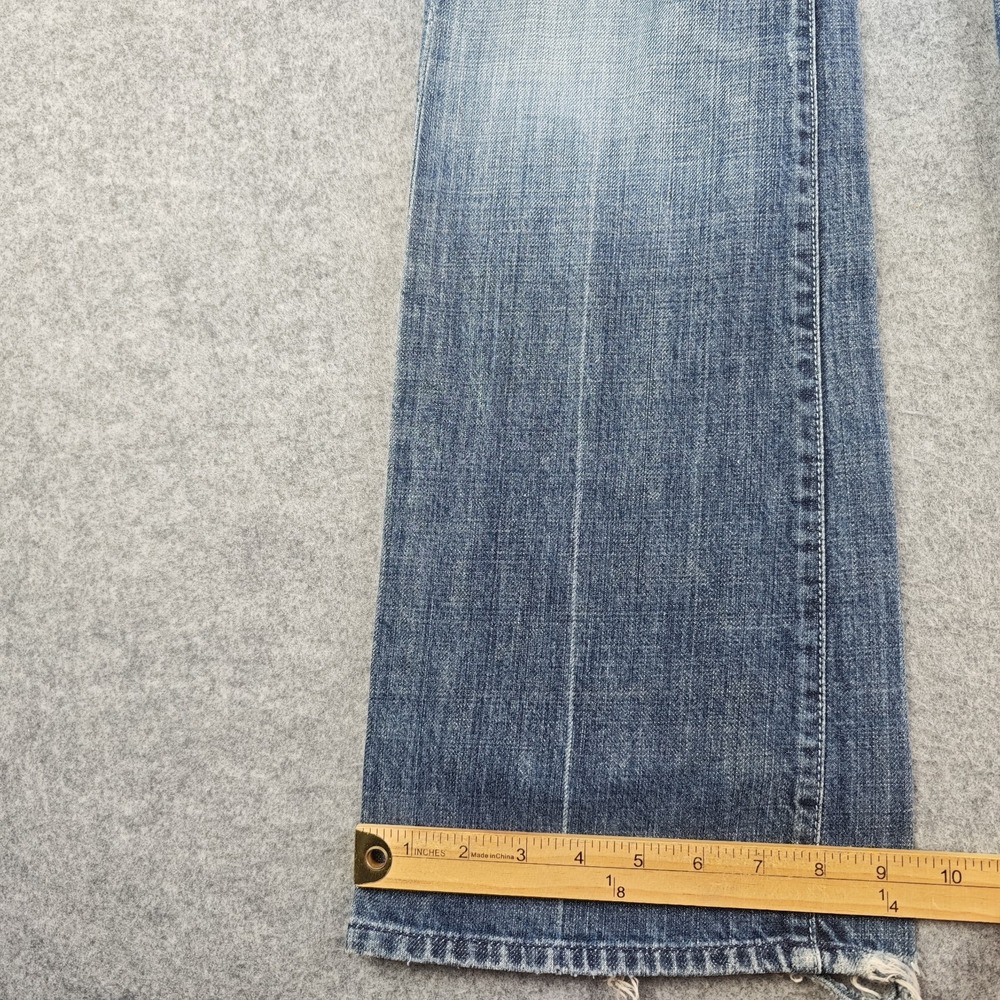 7 For All Mankind A Pocket Jeans Women's 30x32 Bootcut Y2k Low Rise Distressed - Picture 2 of 12